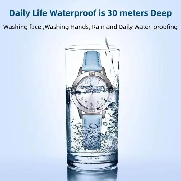 Casual Waterproof Watch for Girls 11-15 - Stylish Leather Band & Accurate Quartz - Picture 4 of 5